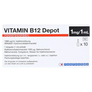 Витамин B12 гидроксокобаламин (Vitamin B12 hydroxocobalaminacetat) капельницы в упаковке 10 ампул Германия