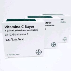 Витамин C аскорбиновая кислота Байер Италия Vitamina C 1 г/5 мл для капельниц 3 ампулы